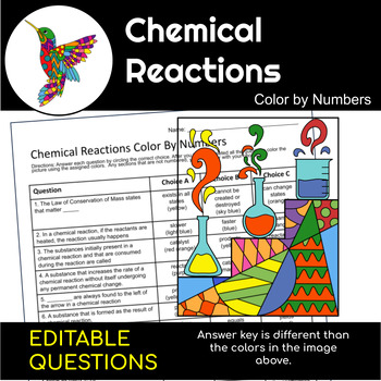 Chemical Reactions | Science Color By Number by Teaching Above the Test