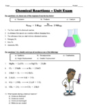 Chemical Reactions Test -- Unit Exam (Balancing Equations 