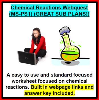 Preview of Chemical Reactions Webquest (MS-PS1)  GREAT SUB PLANS!