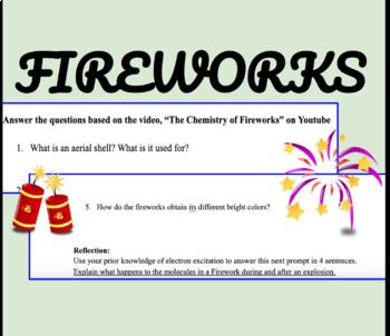 Preview of Chemical Reactions in Fireworks youtube video questions