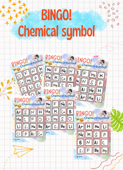 Preview of Chemical Symbol Bingo With 25 Unique Boards