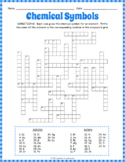 CHEMICAL SYMBOLS Crossword Puzzle Worksheet Activity