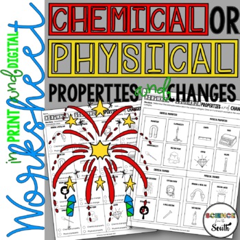 Preview of Chemical and Physical Properties and Changes Worksheet in Print and Digital