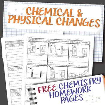 Preview of Chemical and Physical Changes Chemistry Homework Worksheets