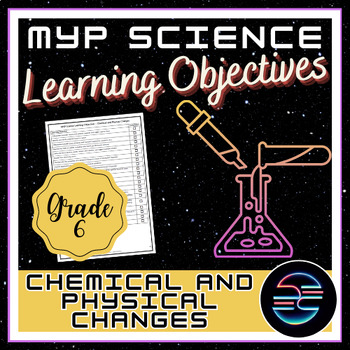 Preview of Chemical and Physical Changes Learning Objectives - Grade 6 MYP Science