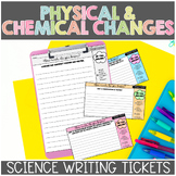 Physical and Chemical Changes Science Exit Tickets or Scie