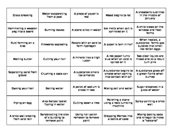 Preview of Chemical and Physical Properties and Changes sorting cards