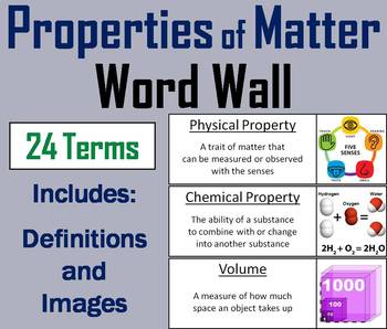 Preview of Chemical and Physical Properties of Matter Word Wall Cards