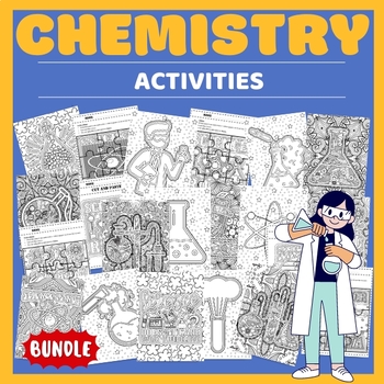 Preview of Chemical and physical Coloring Pages & Games - Fun Science Activities BUNDLE