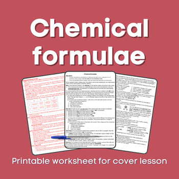 Preview of Chemical formulae Cover lesson