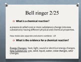 Chemical reaction notes with endothermic/exothermic