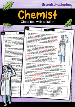 Preview of Chemist - Cloze with solution - Professions (English)