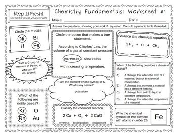 Basic Chemistry Elements Compounds Balancing Equations and More!
