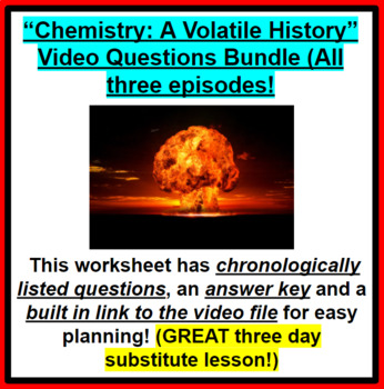 Preview of Chemistry: A Volatile History Bundle - GREAT SUB PLANS!