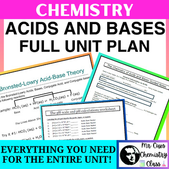 Preview of Chemistry Acids and Bases Unit Plan (PowerPoint, Guided Notes, HW, Unit Test)