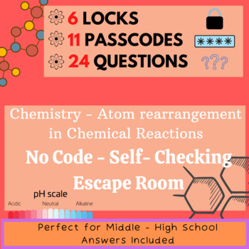 Preview of Chemistry - Atom rearrangement in Chemical Reactions - Escape Room Challenge