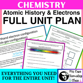 Preview of Chemistry Atomic History (Theory) & Electrons Unit Plan (PowerPoint, HW, Test)