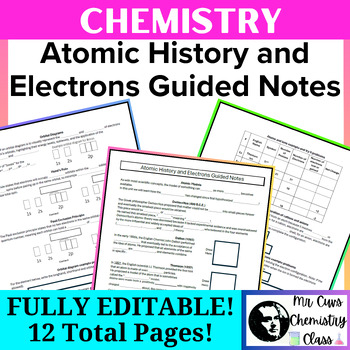 Preview of Chemistry Atomic History (Theory) and Electrons Full Unit Guided Notes