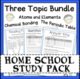 Chemistry Atoms, Periodic Table and Bonding Topics Workshe