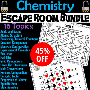 Preview of Chemistry Escape Room Science: Electron Configuration, Ionic/ Covalent Compounds