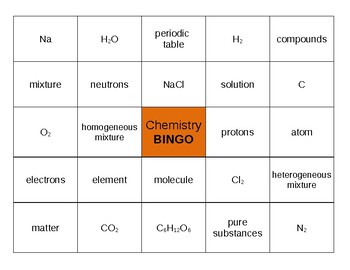 Preview of Chemistry Bingo