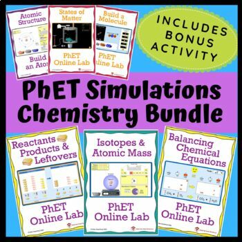Preview of Chemistry Bundle, PhET Sims Online Labs: Atoms, Molecules, Chemical Equations