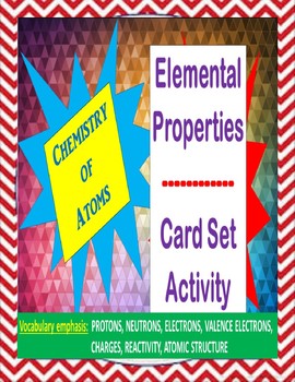 Preview of Chemistry Card Set Activity