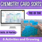Chemistry Card Sorts: Acid/Base, Classification of Matter,