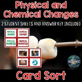 Physical and Chemical Changes and Properties Card Sort