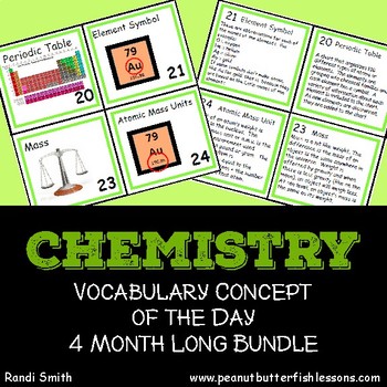 Preview of Chemistry Vocabulary Concept of the Day Cards
