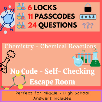 Preview of Chemistry - Chemical Reactions - Escape Room Challenge