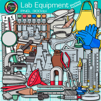 Preview of Chemistry Clipart: 92 Science Lab Equipment & Safety Clip Art Commercial Use PNG