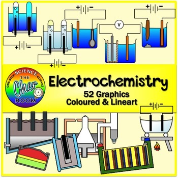 Preview of Electrochemistry Clipart (Cells, Electrolysis, Batteries)