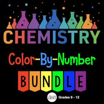 Preview of Chemistry Color By Number Bundle - Lab Safety, Equipment, Dimensional Analysis
