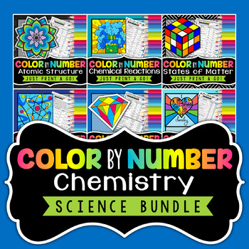 Preview of Chemistry Color By Number Bundle - Science Color By Numbers