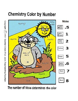 Preview of Groundhog Chemistry Color By Number by Moles