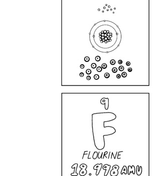Preview of Chemistry Coloring First 18 Elements Bohr Model and Periodic Table Tile
