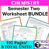 Chemistry Semester 2 Worksheets Bundle - Acids and Bases, 