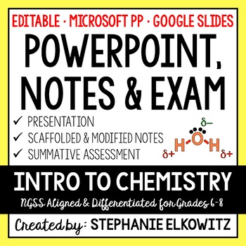 Preview of Chemistry PowerPoint, Notes & Exam - Google Slides