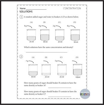 Chemistry Concentration Worksheets By Dr Dave S Science Tpt
