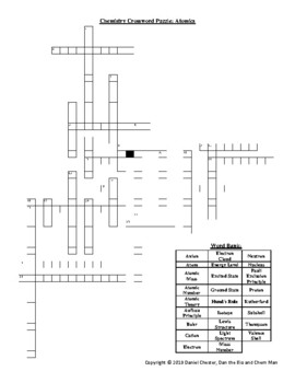 Preview of Chemistry Crossword Puzzle - Atomics
