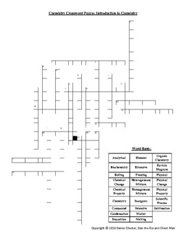 Preview of Chemistry Crossword Puzzle - Introduction to Chemistry