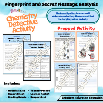Preview of Chemistry Detective Activity: Fingerprint Analysis and Secret Message Analysis