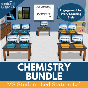Preview of Chemistry - Differentiated Science Station Labs Bundle - 9 Student Led Labs