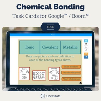 Preview of Free: Chemical Bonding Digital Task Cards for Google and Boom Cards