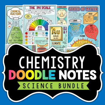 Preview of Chemistry Doodle Notes Bundle - Atoms, States of Matter, Chemical Reactions