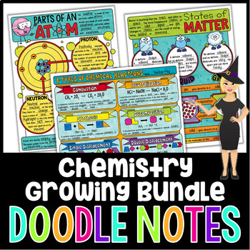 Preview of Chemistry Doodle Notes Growing Bundle | Science Doodle Notes
