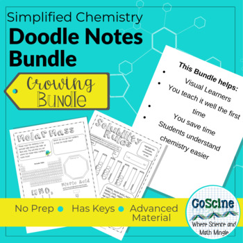 Preview of Chemistry Doodle Notes Growing Bundle 65% off