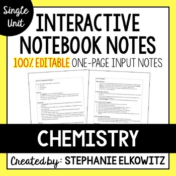 Preview of Chemistry Editable Notes