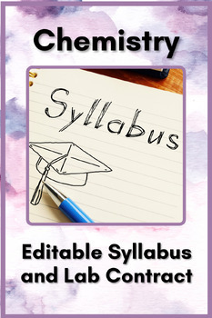 Preview of Chemistry Editable Syllabus with Bonus Lab Contract